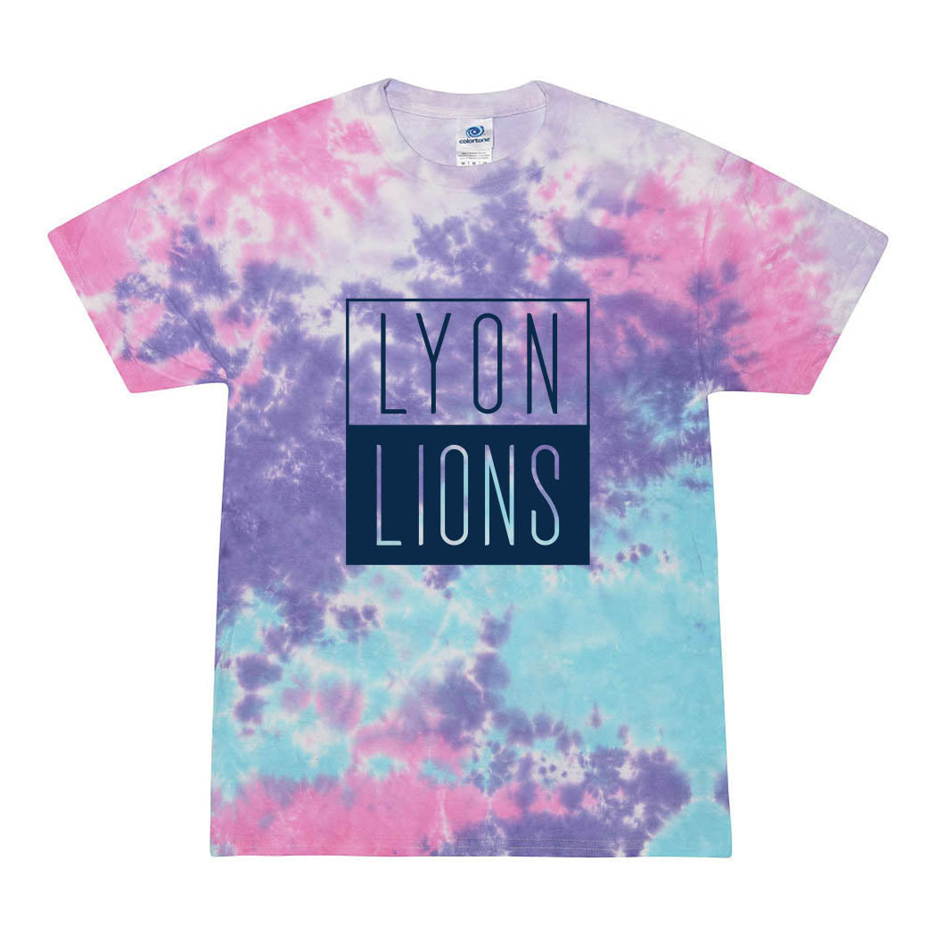 Lyon Lions Stacked ~ Tie Dye T-Shirt ~ Lyon Elementary School