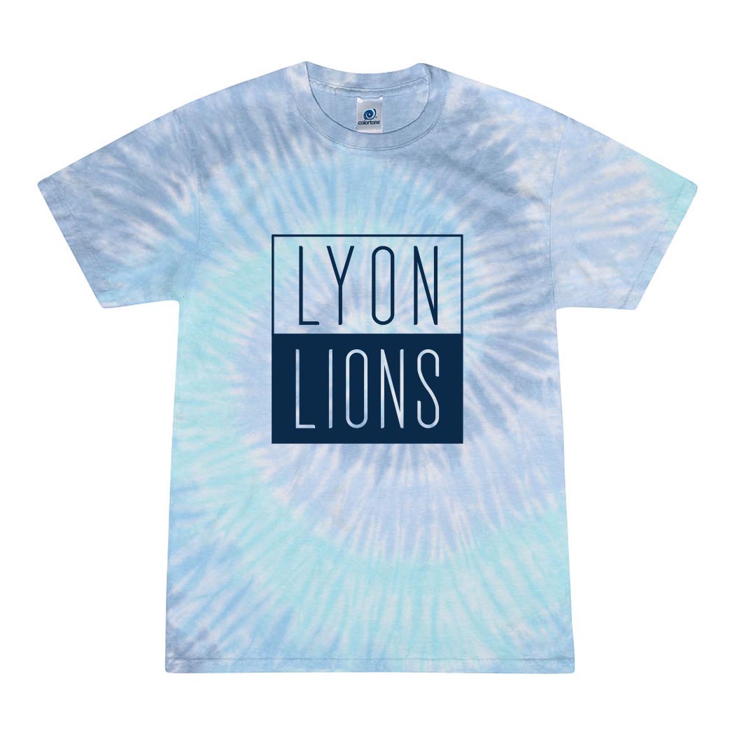 Lyon Lions Stacked ~ Tie Dye T-Shirt ~ Lyon Elementary School