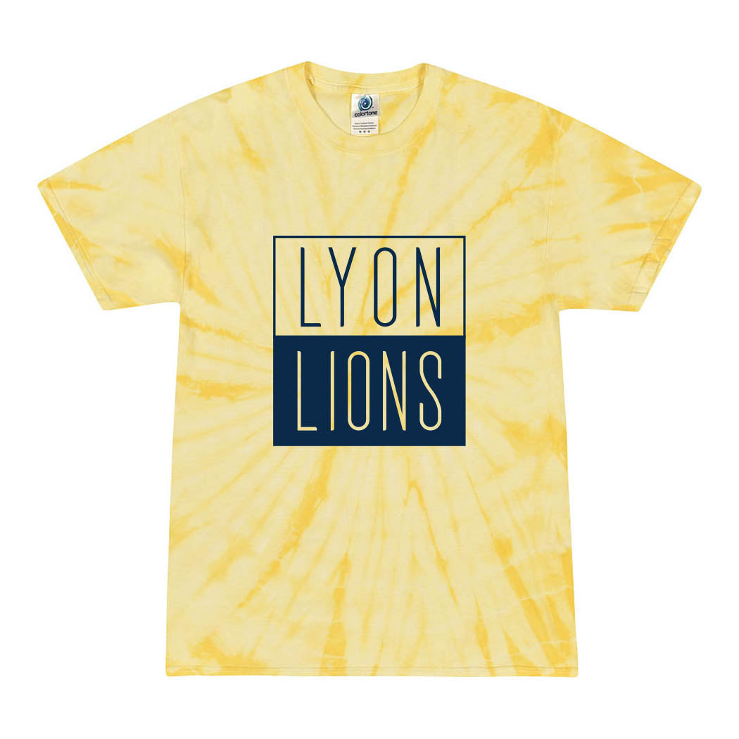 Lyon Lions Stacked ~ Tie Dye T-Shirt ~ Lyon Elementary School