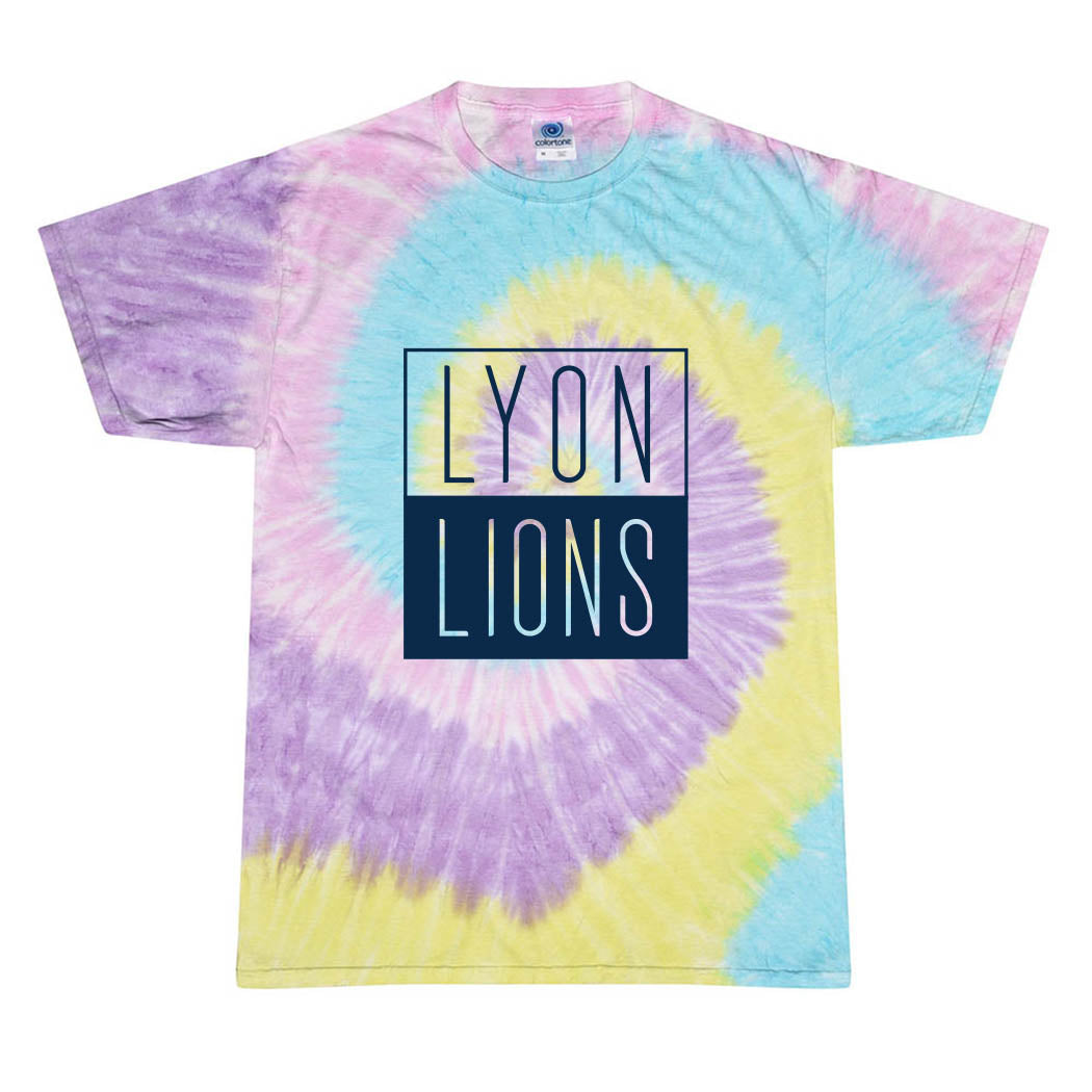 Lyon Lions Stacked ~ Tie Dye T-Shirt ~ Lyon Elementary School