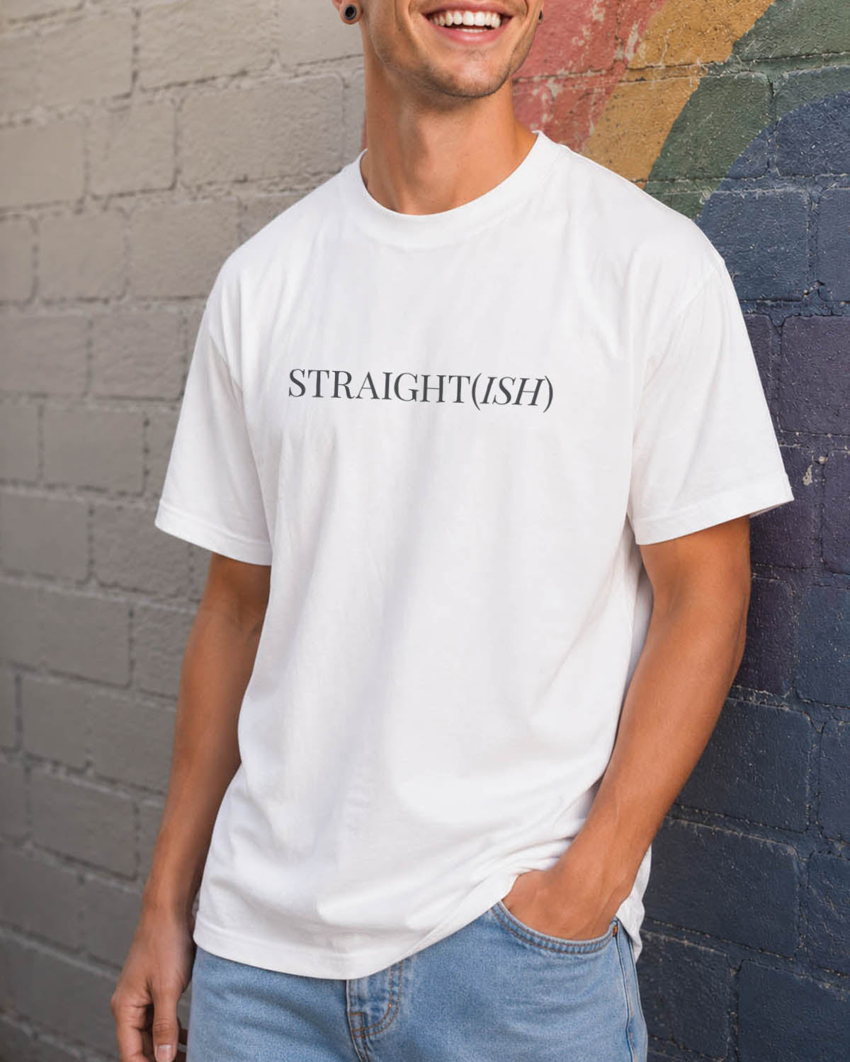 Straight(ish) ~ Heavyweight Cotton T-Shirt ~ humanKIND pride