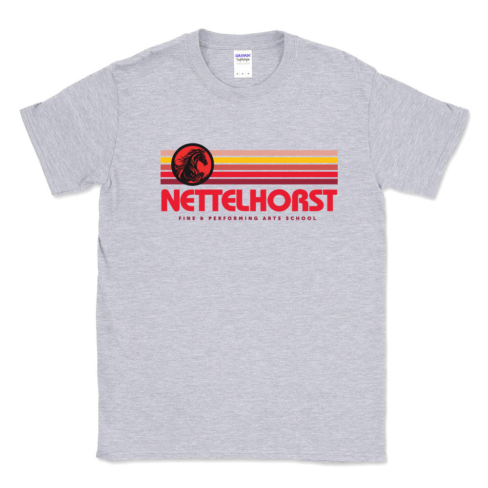 Sunset Stripes ~ Cotton T-Shirt ~ Nettelhorst School