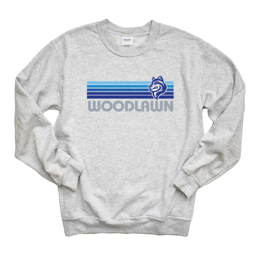 Sunset Stripes Woodlawn ~ Crewneck Sweatshirt ~ Woodlawn Middle School