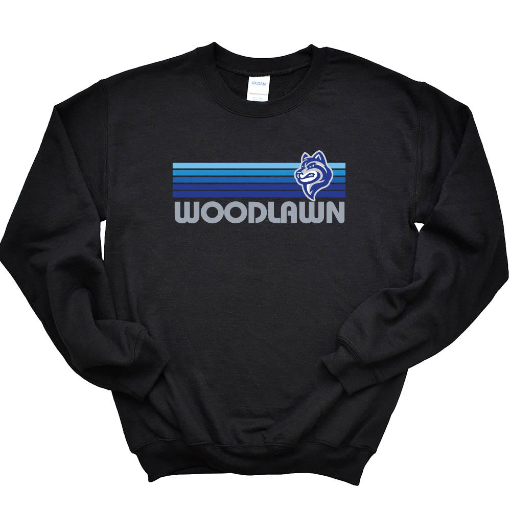Sunset Stripes Woodlawn ~ Crewneck Sweatshirt ~ Woodlawn Middle School