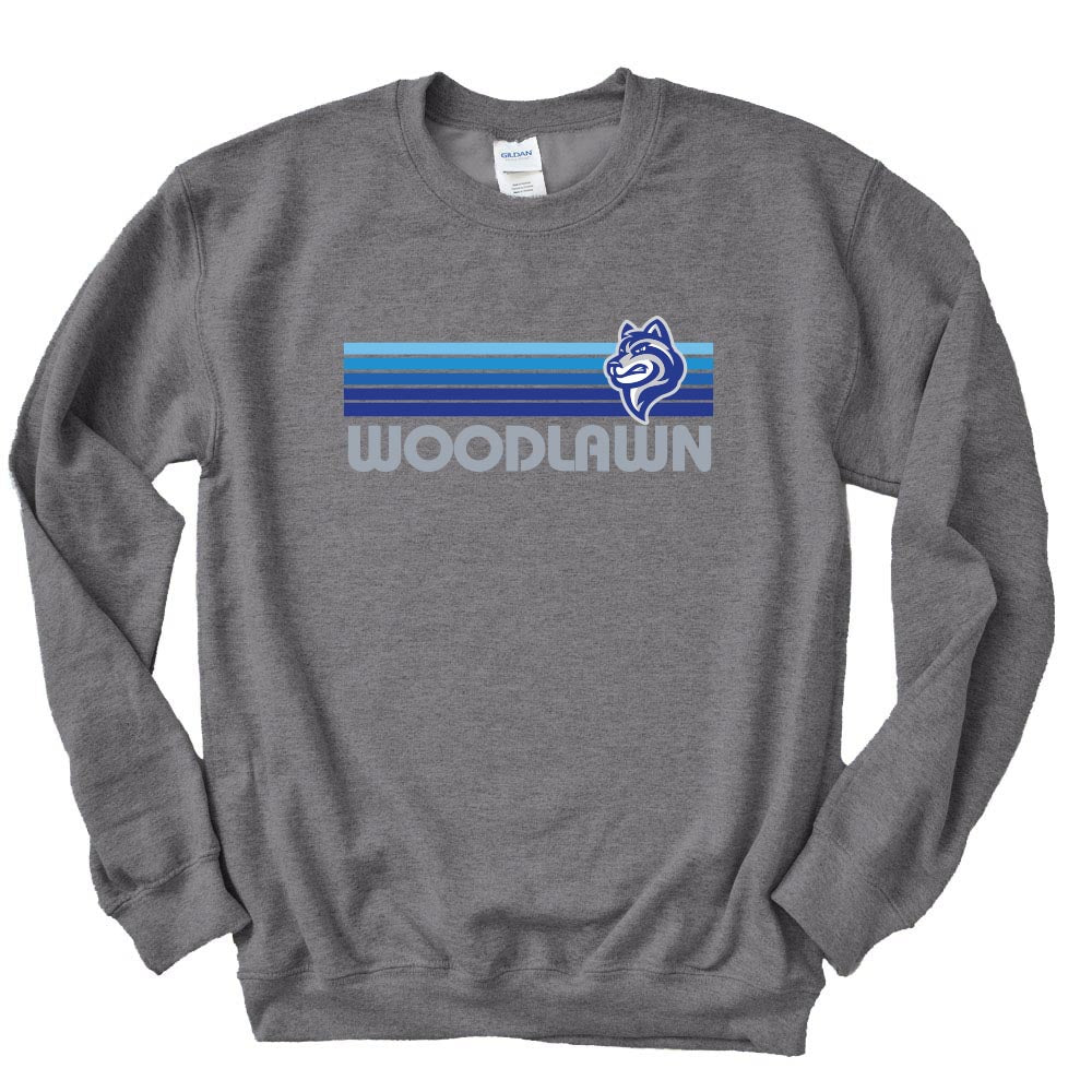 Sunset Stripes Woodlawn ~ Crewneck Sweatshirt ~ Woodlawn Middle School
