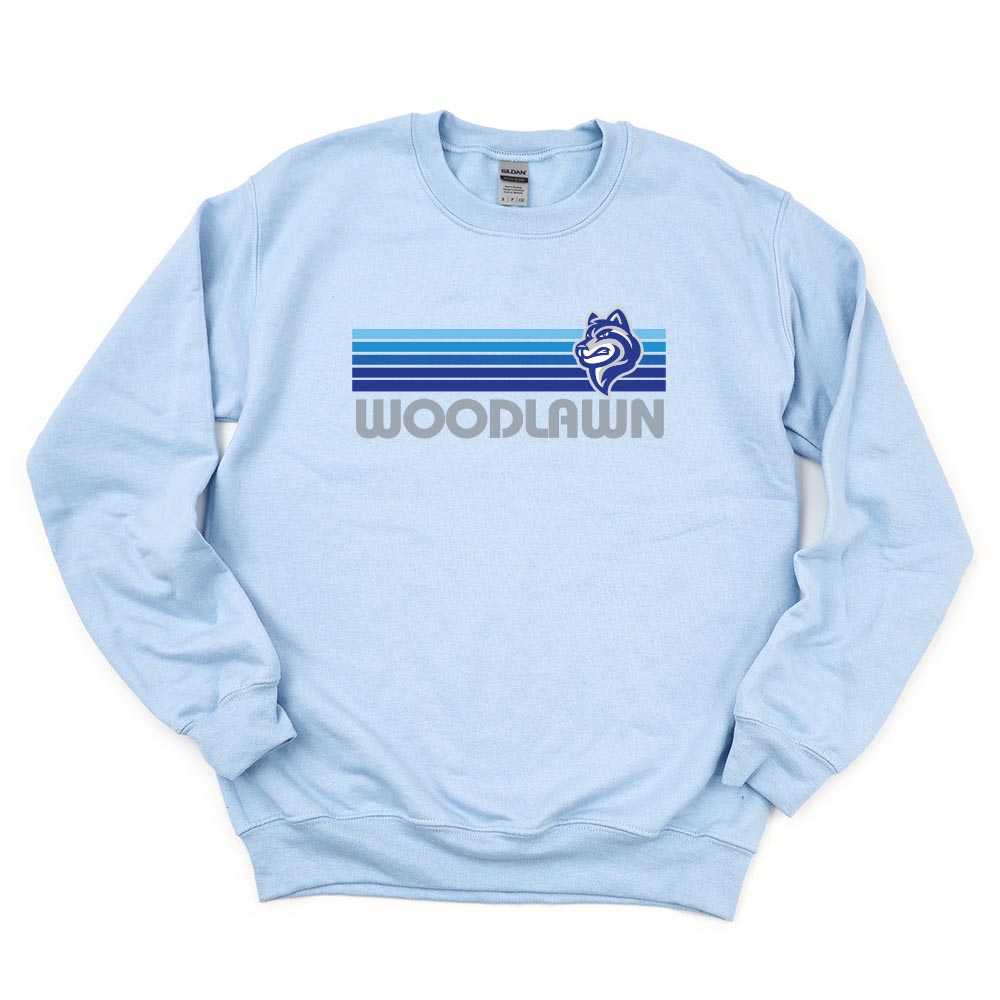 Sunset Stripes Woodlawn ~ Crewneck Sweatshirt ~ Woodlawn Middle School