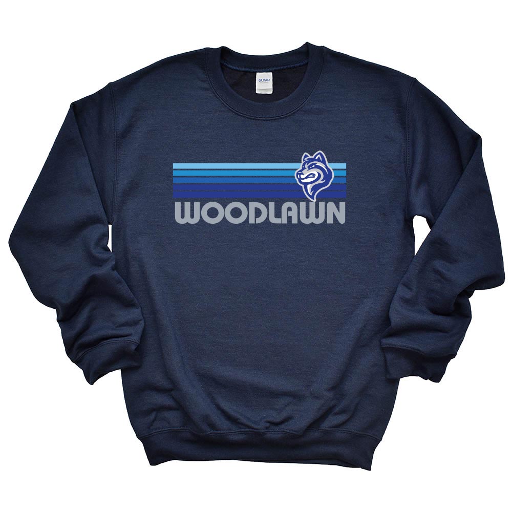 Sunset Stripes Woodlawn ~ Crewneck Sweatshirt ~ Woodlawn Middle School