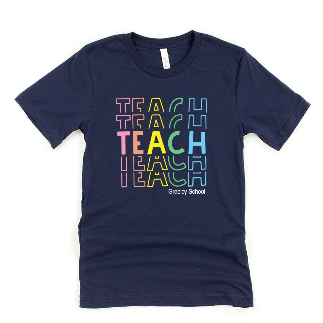 Teach Repeater ~ Jersey T-Shirt ~ Greeley Elementary School-navy