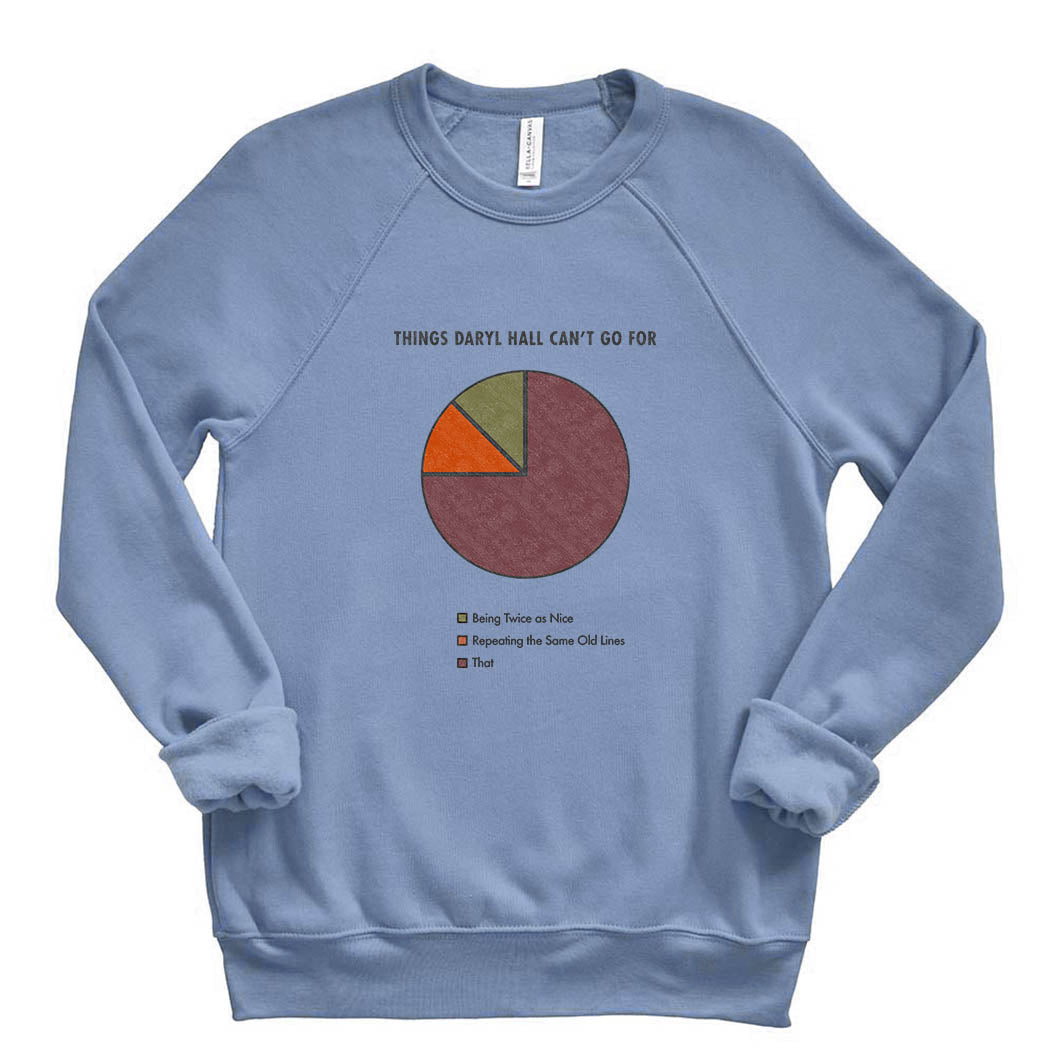 Things Daryl Hall Can't Go For ~ Raglan Sponge Fleece Crewneck Sweatshirt ~ humanKIND