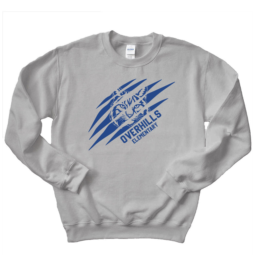 Torn - Overhills Elementary ~ Crewneck Sweatshirt ~ Overhills Elementary School
