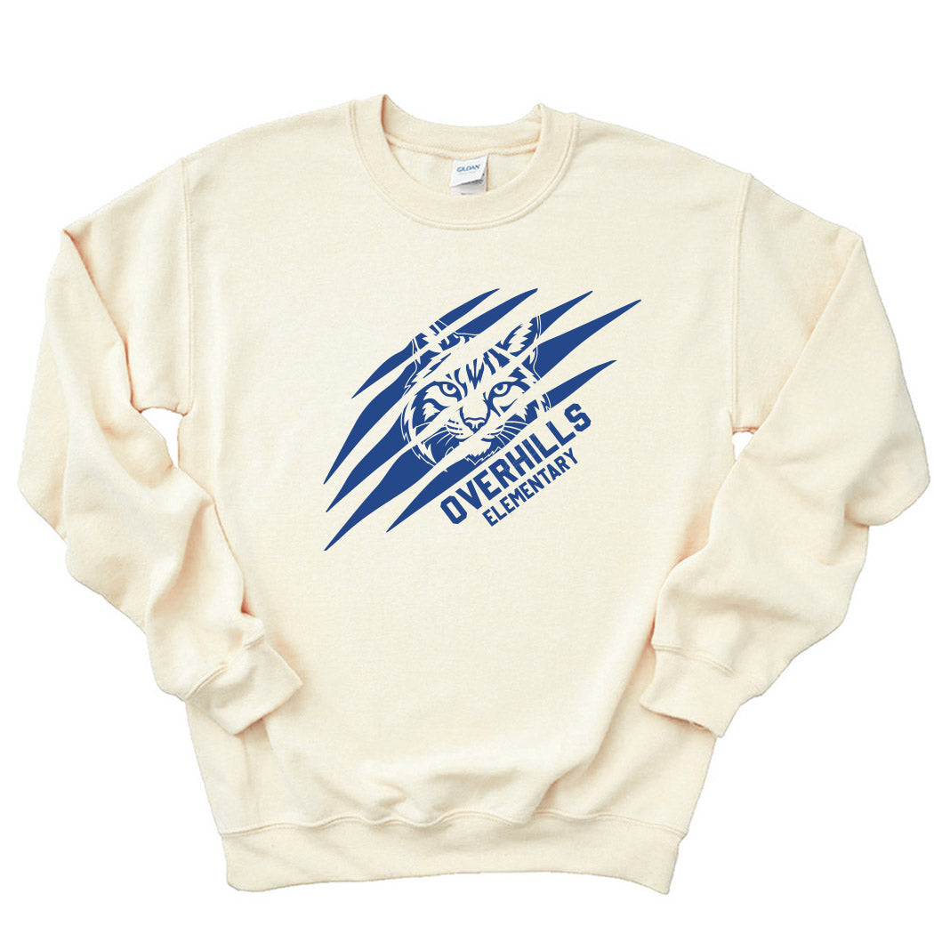 Torn - Overhills Elementary ~ Crewneck Sweatshirt ~ Overhills Elementary School