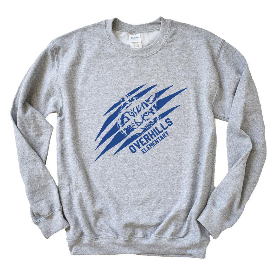 Torn - Overhills Elementary ~ Crewneck Sweatshirt ~ Overhills Elementary School