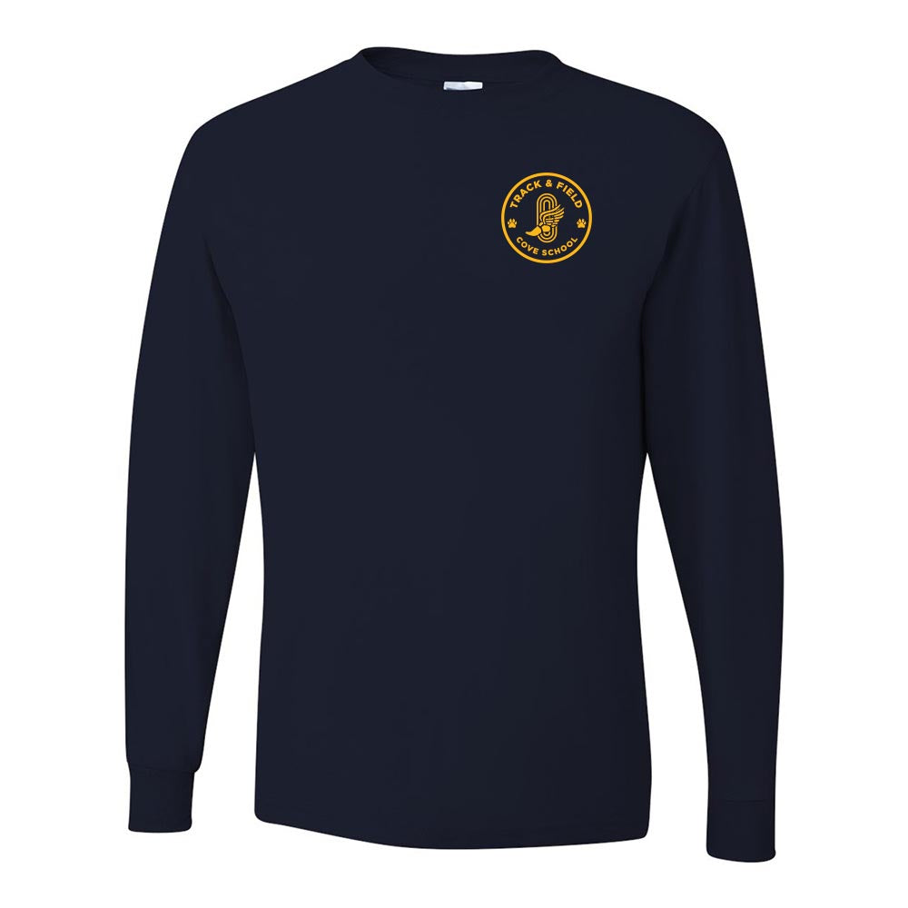 Track and Field Badge ~ 50/50 Long Sleeve T-Shirt ~ The Cove School