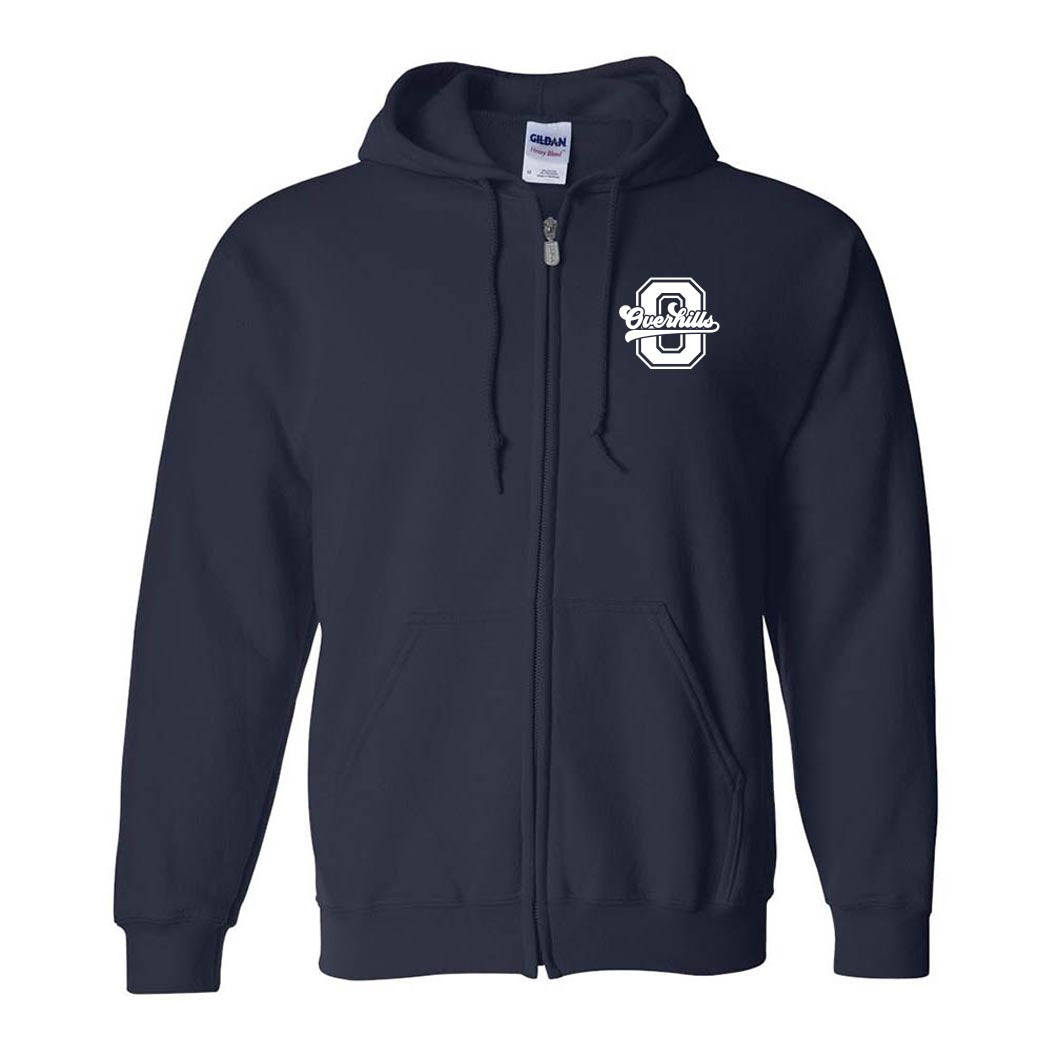 Varsity Letter Script Overhills ~ Zip Hoodie ~ Overhills Elementary School