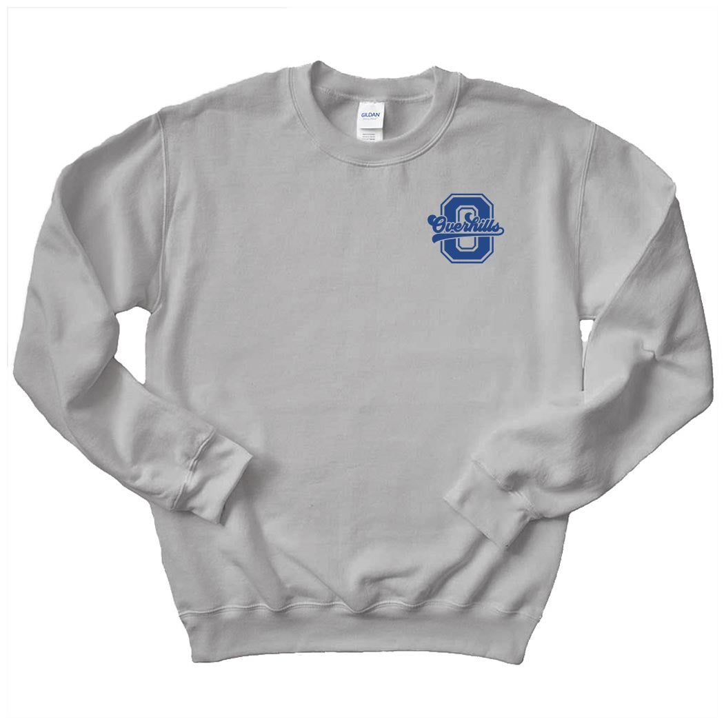 Varsity Letter Script Overhills ~ Crewneck Sweatshirt ~ Overhills Elementary School