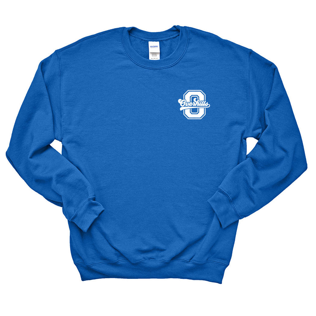 Varsity Letter Script Overhills ~ Crewneck Sweatshirt ~ Overhills Elementary School