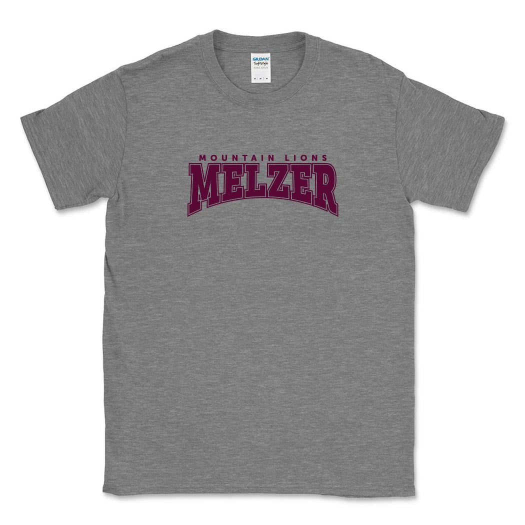 Varsity Mountain Lions ~ Cotton T-Shirt ~ Melzer Elementary School-graphite heather