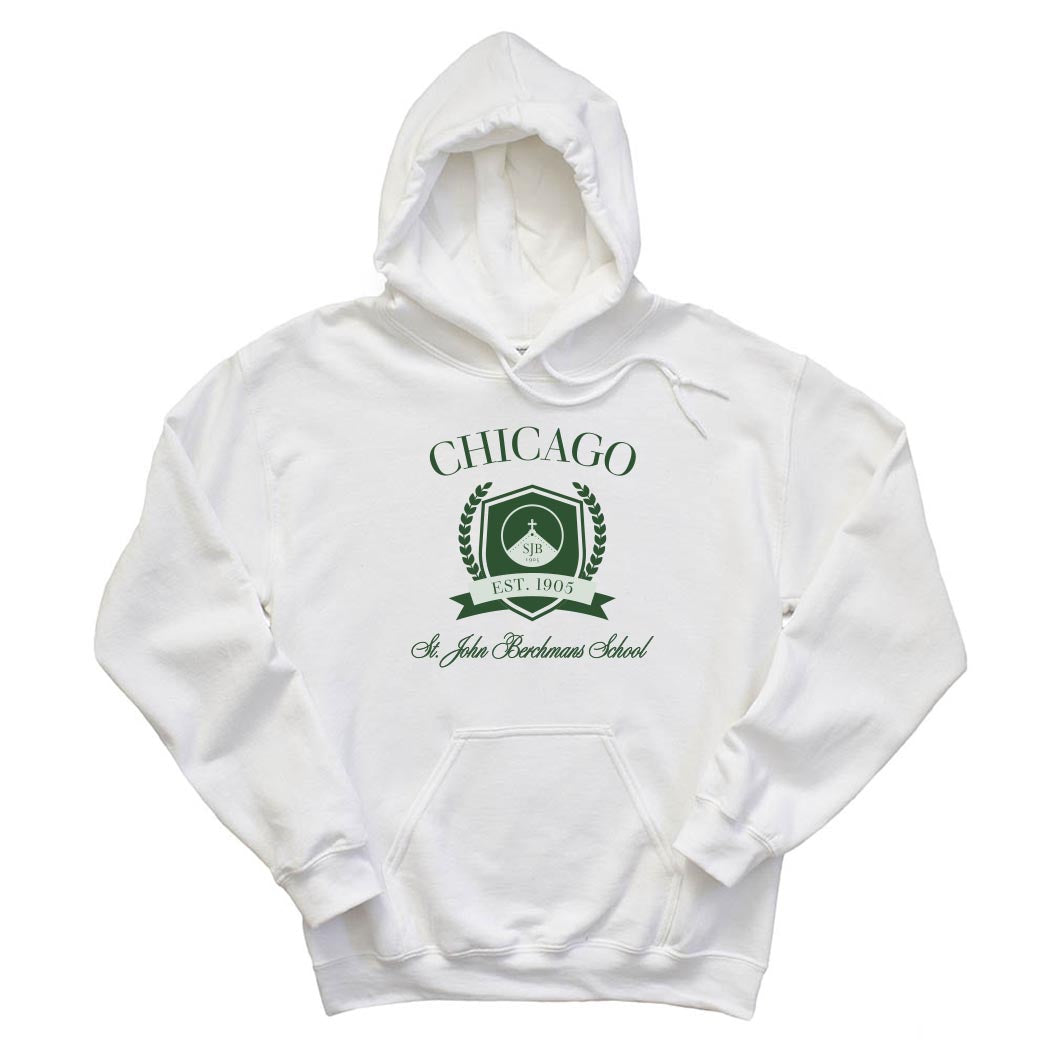 Varsity Vibe ~ Hoodie ~ St. John Berchmans-white