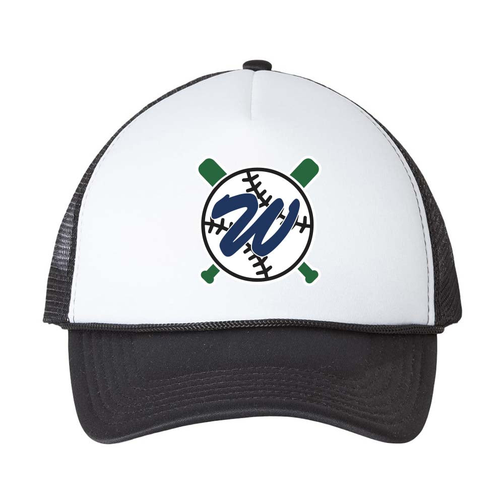 Printed W Cross Ball ~ Foam Trucker Hat ~ Wilmette Baseball Association
