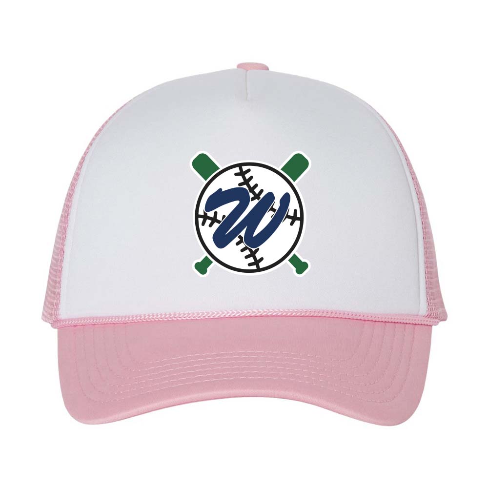 Printed W Cross Ball ~ Foam Trucker Hat ~ Wilmette Baseball Association