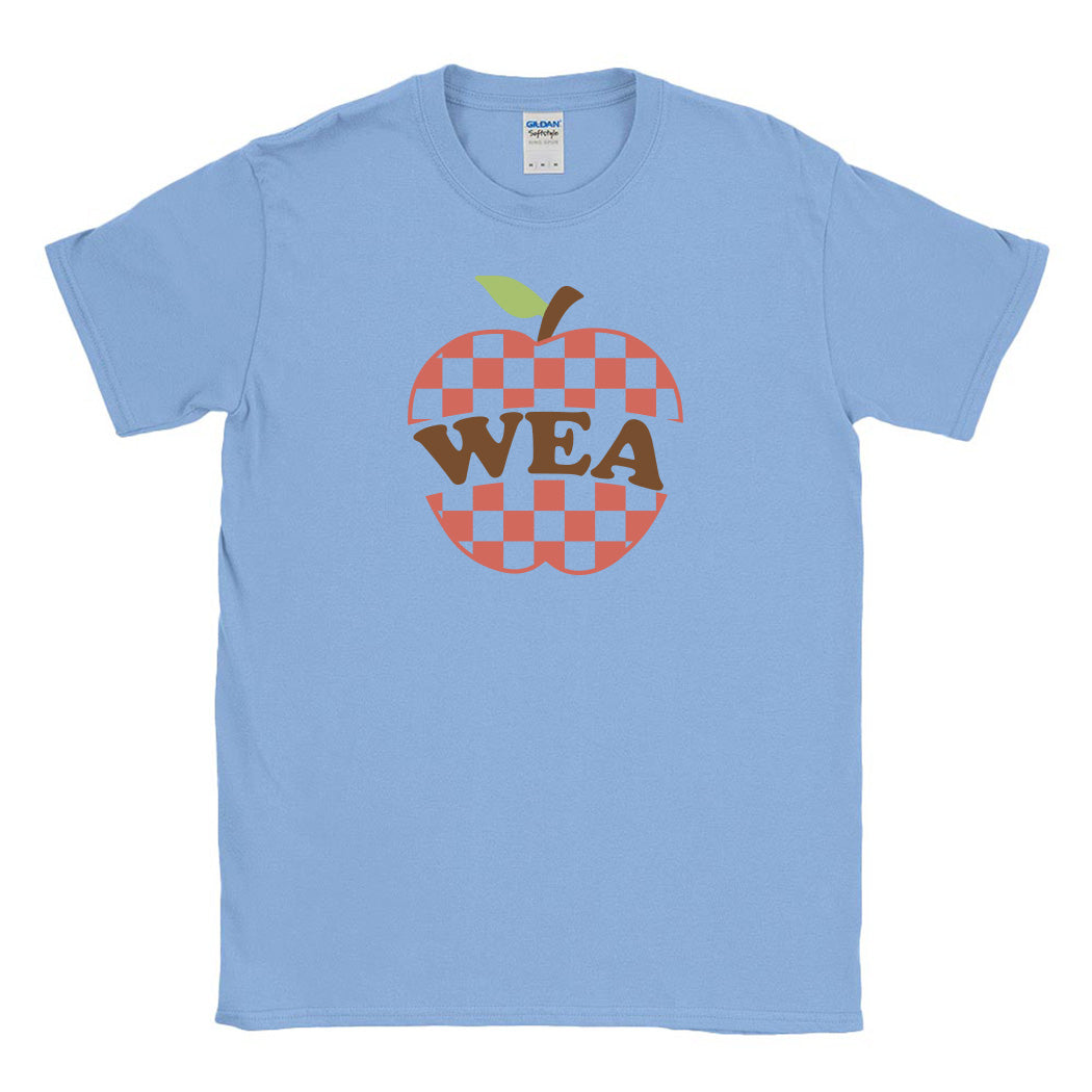 Checkered Apple ~ Cotton T-Shirt ~ Wilmette Education Association