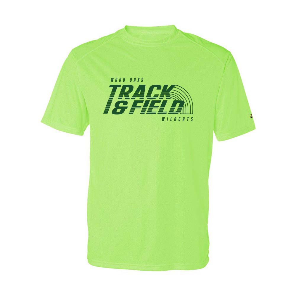 TRACK & FIELD PERFORMANCE TEE ~ WOOD OAKS ATHLETICS ~ youth & adult ~ classic fit