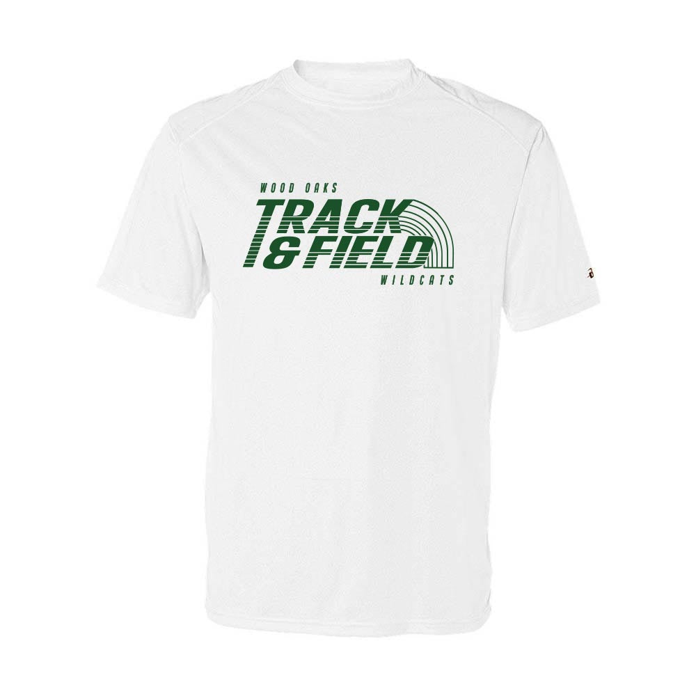 TRACK & FIELD PERFORMANCE TEE ~ WOOD OAKS ATHLETICS ~ youth & adult ~ classic fit