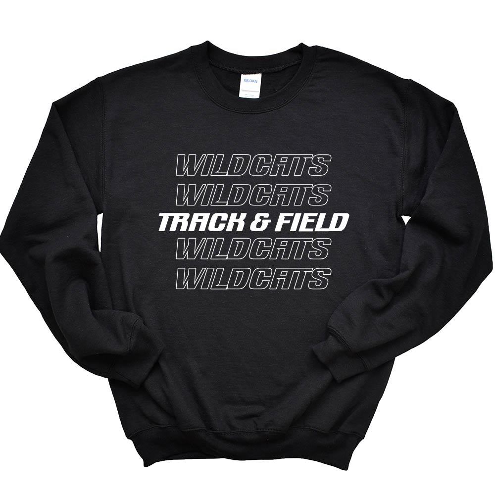 TRACK & FIELD CREWNECK SWEATSHIRT ~ WOOD OAKS ATHLETICS ~ youth & adult ~ classic unisex fit