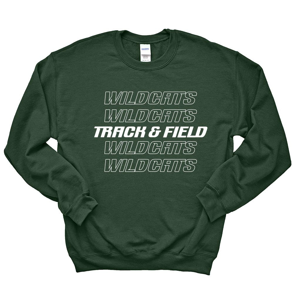 TRACK & FIELD CREWNECK SWEATSHIRT ~ WOOD OAKS ATHLETICS ~ youth & adult ~ classic unisex fit
