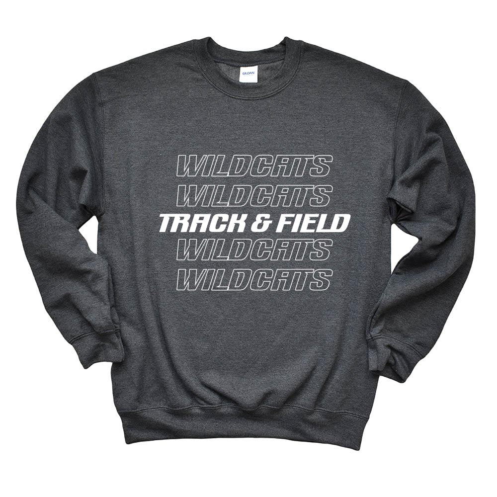 TRACK & FIELD CREWNECK SWEATSHIRT ~ WOOD OAKS ATHLETICS ~ youth & adult ~ classic unisex fit