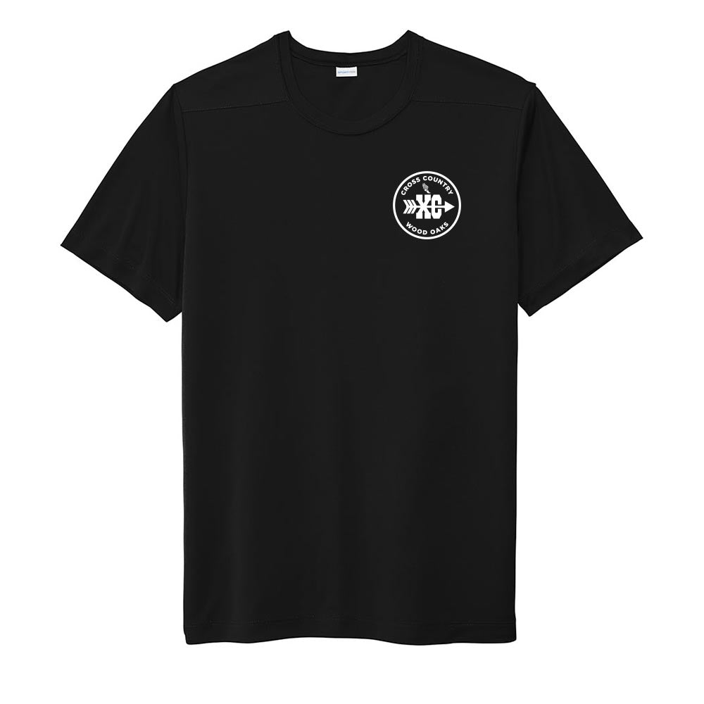 XC Badge ~ Performance Tee ~ Wood Oaks Junior High Athletics-black