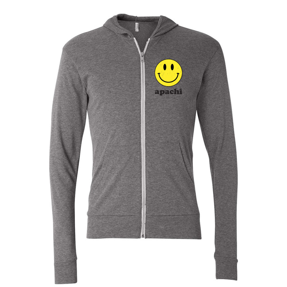 APACHI SMILEY TRILBEND LIGHTWEIGHT ZIP HOODIE ~ juniors and adults ~ classic unisex fit