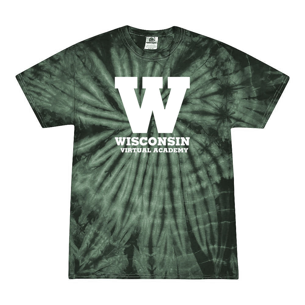 W TIE DYE TEE ~ WISCONSIN VIRTUAL ACADEMY ~ youth & adult ~ classic unisex fit