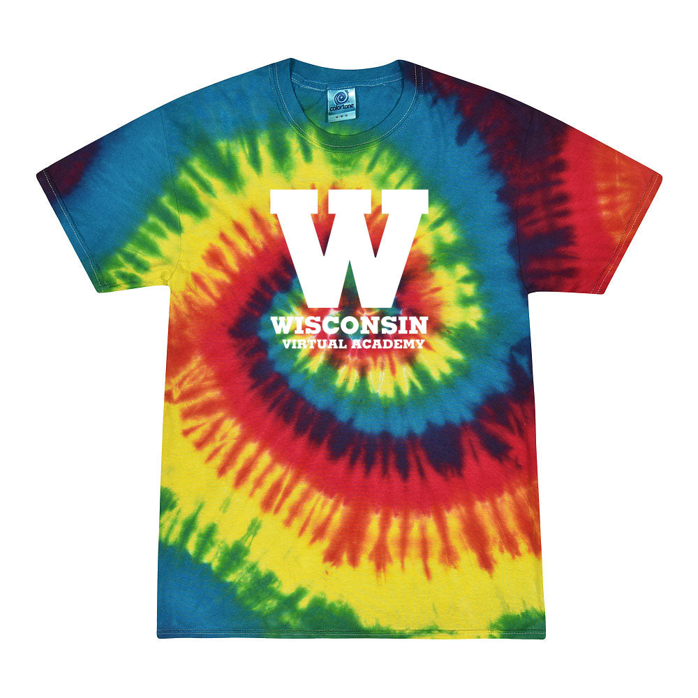 W TIE DYE TEE ~ WISCONSIN VIRTUAL ACADEMY ~ youth & adult ~ classic unisex fit