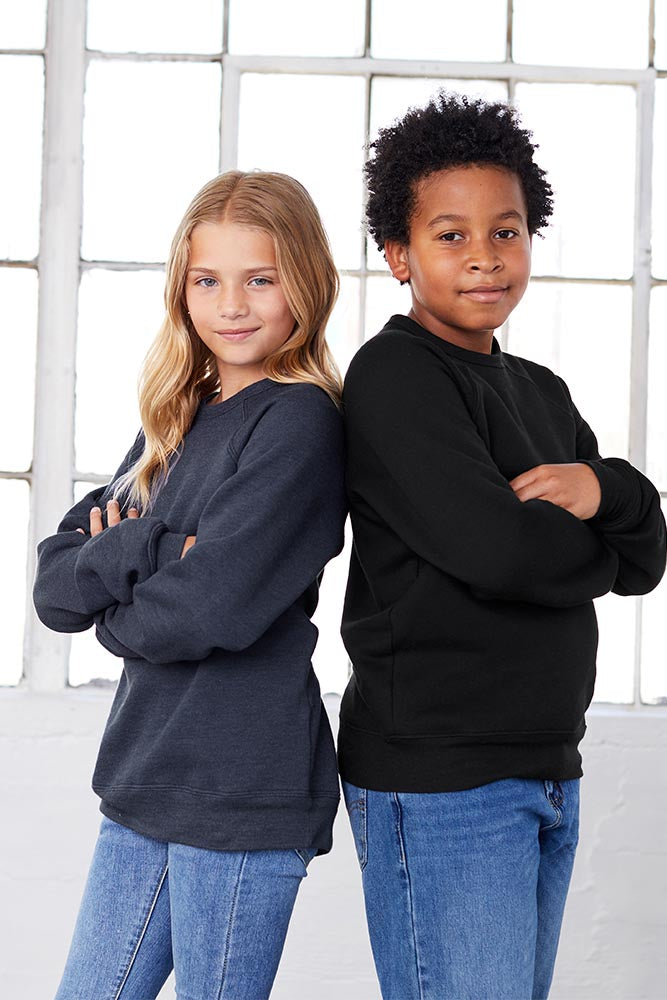 Custom Youth Raglan Fleece Sweatshirt ~ Bella + Canvas