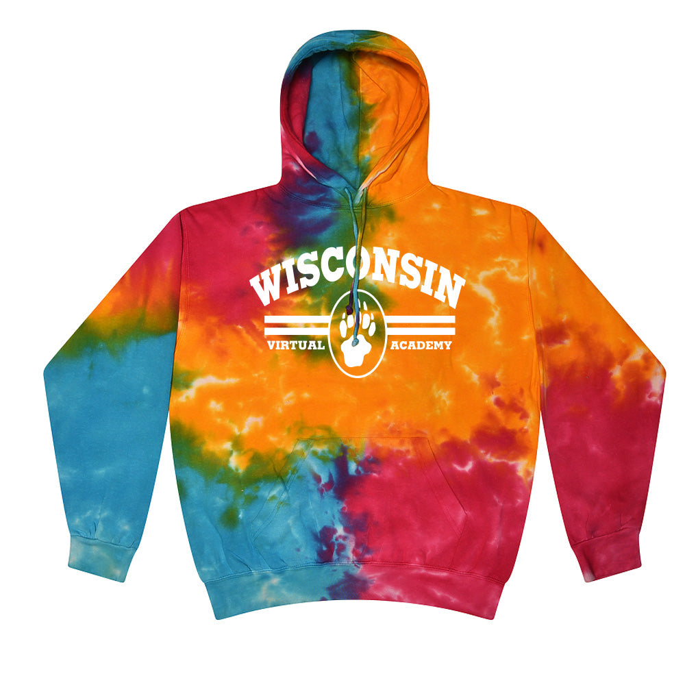 TIE DYE HOODIE ~ WISCONSIN VIRTUAL ACADEMY ~ youth & adult ~ classic unisex fit