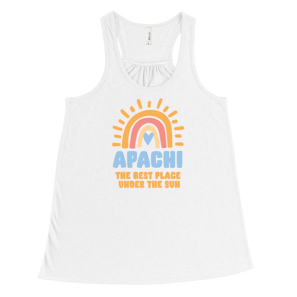BEST PLACE UNDER THE SUN RAINBOW FLOWY TANK ~ APACHI DAY CAMP ~ youth ~ flowy fit