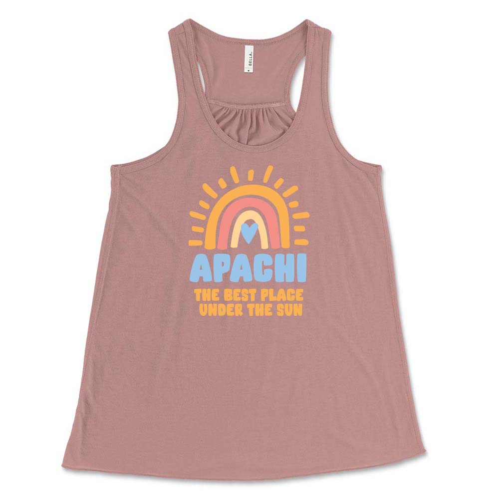 BEST PLACE UNDER THE SUN RAINBOW FLOWY TANK ~ APACHI DAY CAMP ~ youth ~ flowy fit