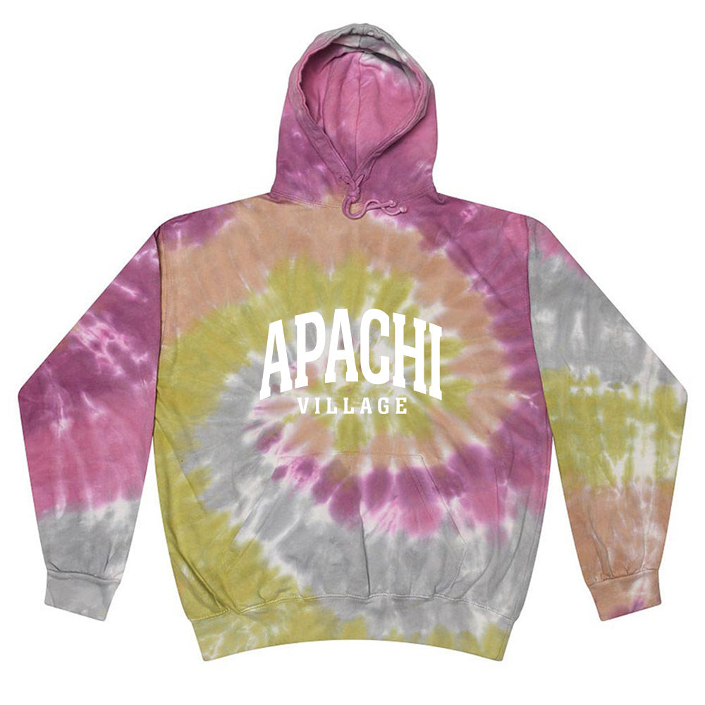 EXTENDED ARC TIE DYE HOODIE ~ APACHI VILLAGE ~ adult ~ classic unisex fit