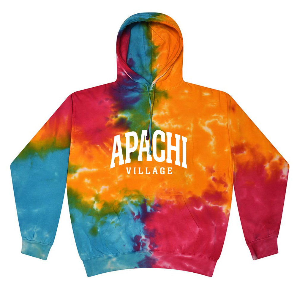EXTENDED ARC TIE DYE HOODIE ~ APACHI VILLAGE ~ adult ~ classic unisex fit
