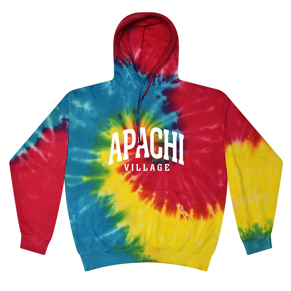 EXTENDED ARC TIE DYE HOODIE ~ APACHI VILLAGE ~ adult ~ classic unisex fit