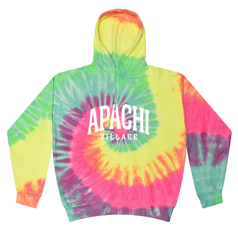 EXTENDED ARC TIE DYE HOODIE ~ APACHI VILLAGE ~ adult ~ classic unisex fit