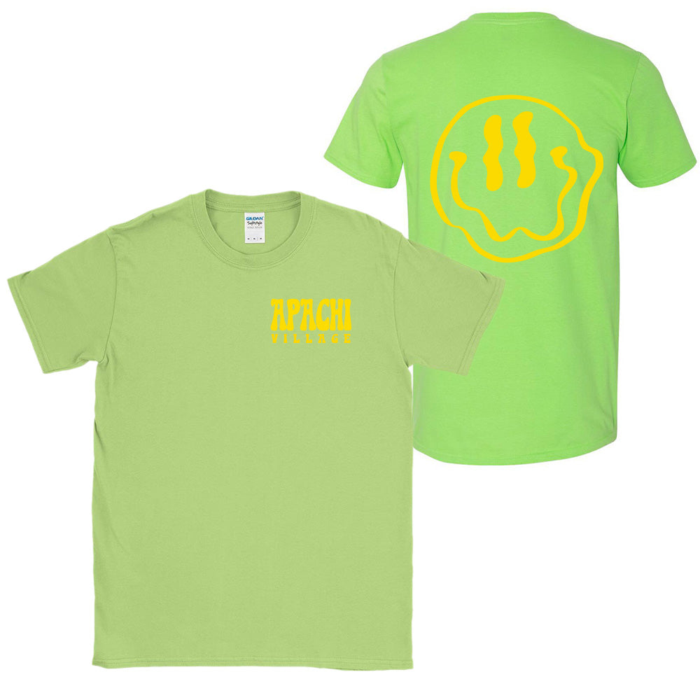 MELTED SMILEY TEE ~ APACHI VILLAGE ~ adult ~ classic unisex fit