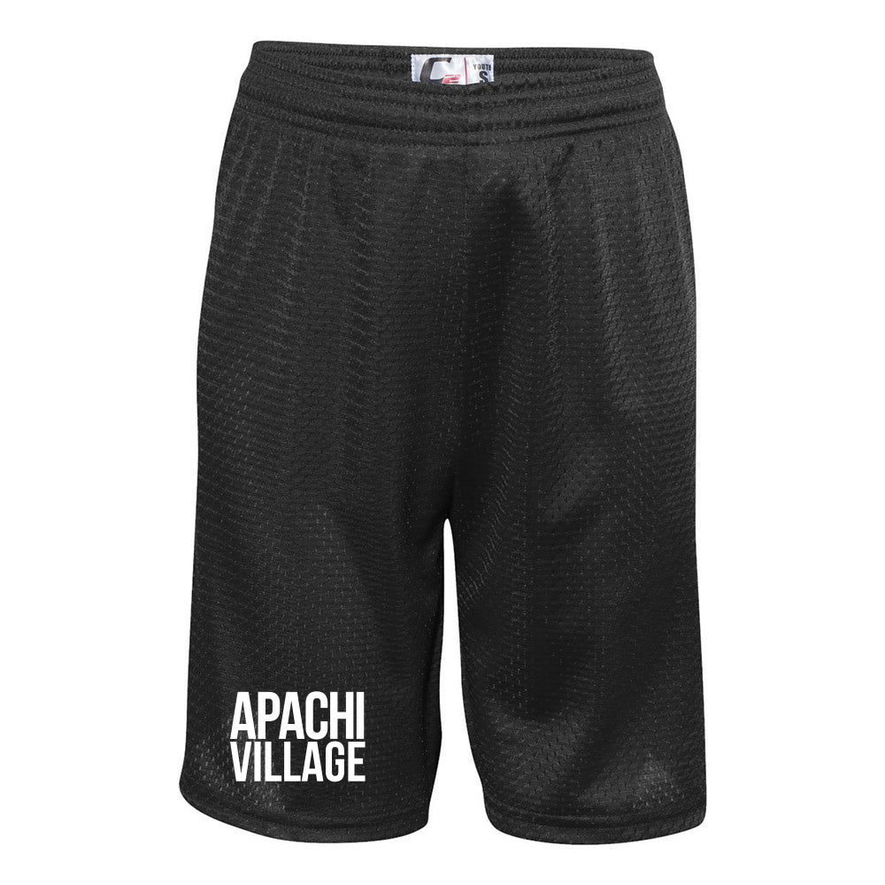 APACHI VILLAGE MESH SHORTS ~ APACHI VILLAGE ~ youth & adult ~ classic fit