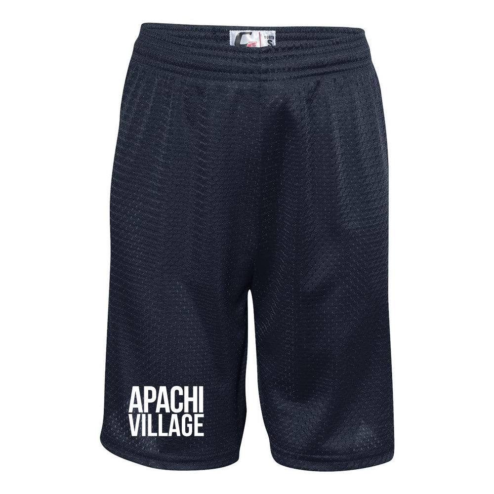 APACHI VILLAGE MESH SHORTS ~ APACHI VILLAGE ~ youth & adult ~ classic fit