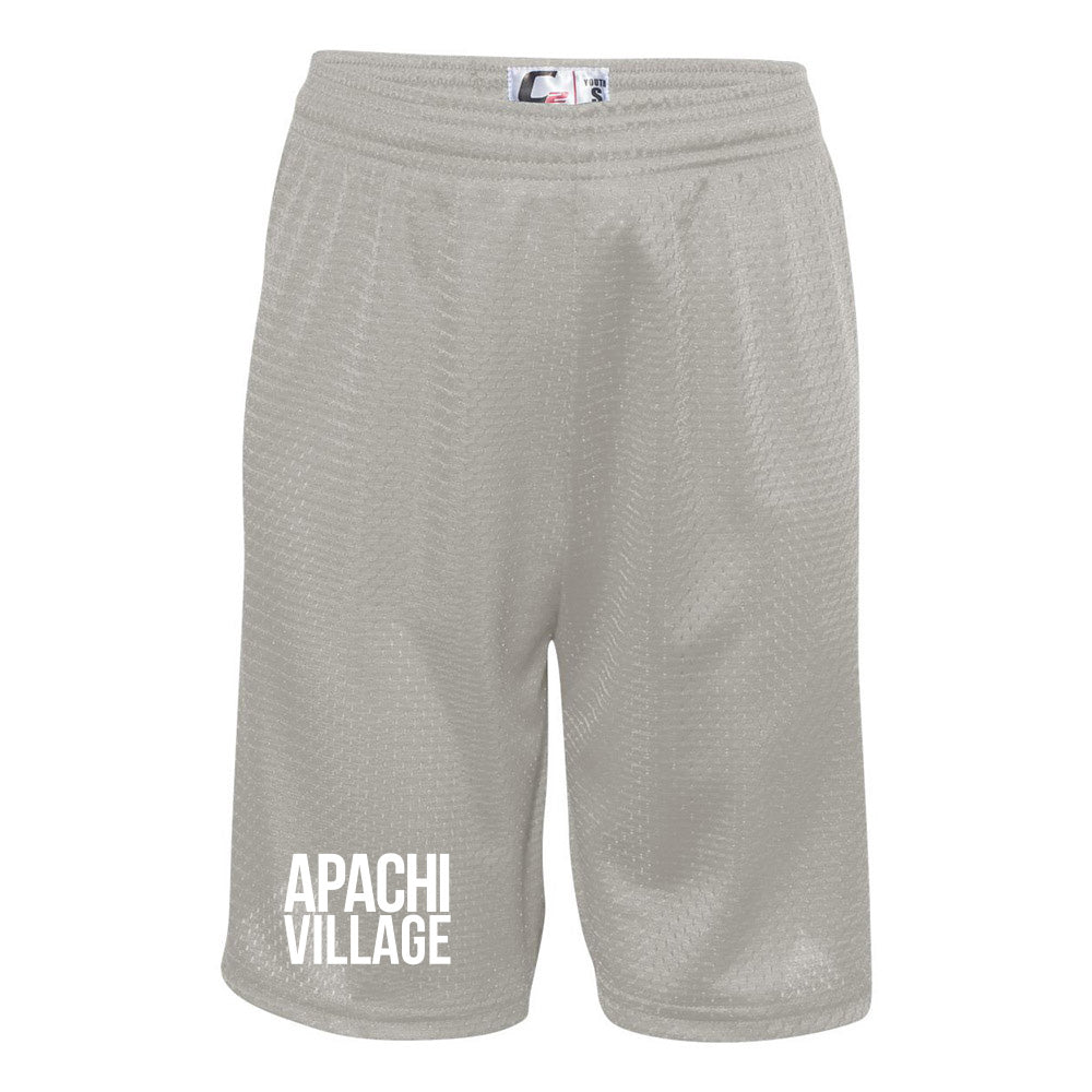 APACHI VILLAGE MESH SHORTS ~ APACHI VILLAGE ~ youth & adult ~ classic fit