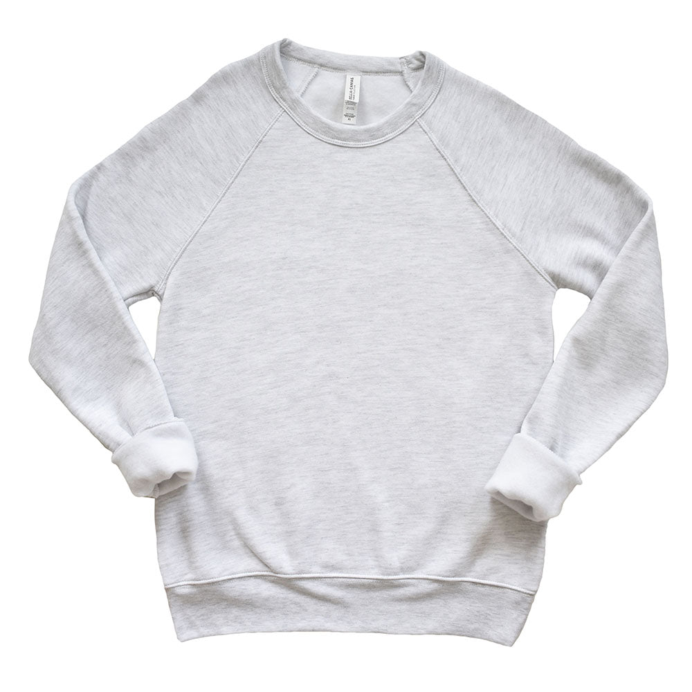 Custom ~ Raglan Sponge Fleece Sweatshirt ~ Bella + Canvas-ash grey