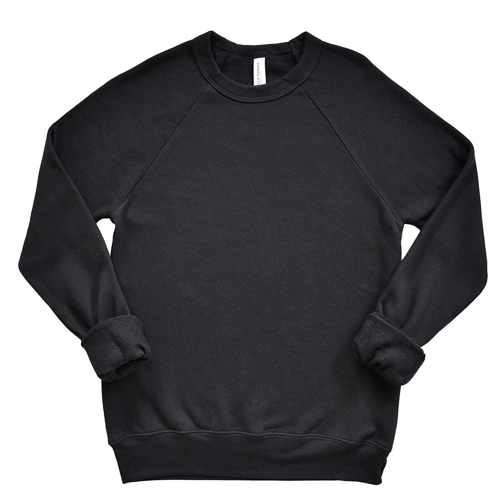 Custom ~ Raglan Sponge Fleece Sweatshirt ~ Bella + Canvas-black