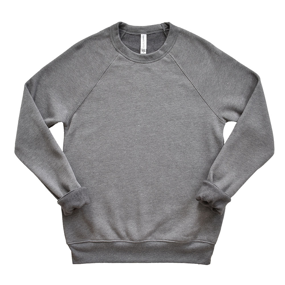 Custom ~ Raglan Sponge Fleece Sweatshirt ~ Bella + Canvas-deep heather