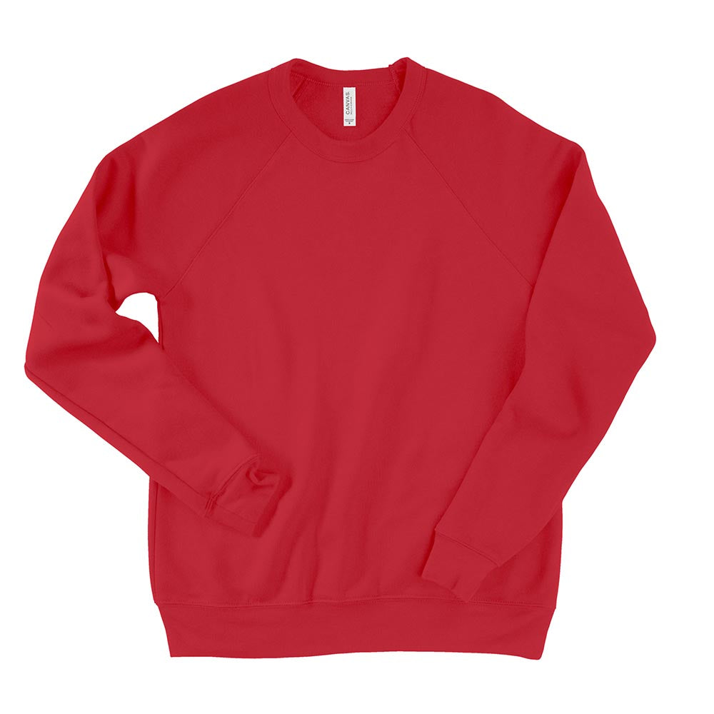 Custom ~ Youth Raglan Sponge Fleece Sweatshirt ~ Bella + Canvas-red